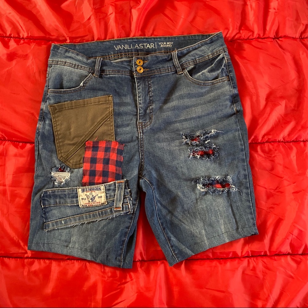 Womens Custom Patch Jean Shorts